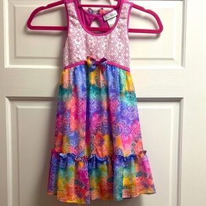 Colorful Kids Dress with Bow Detail